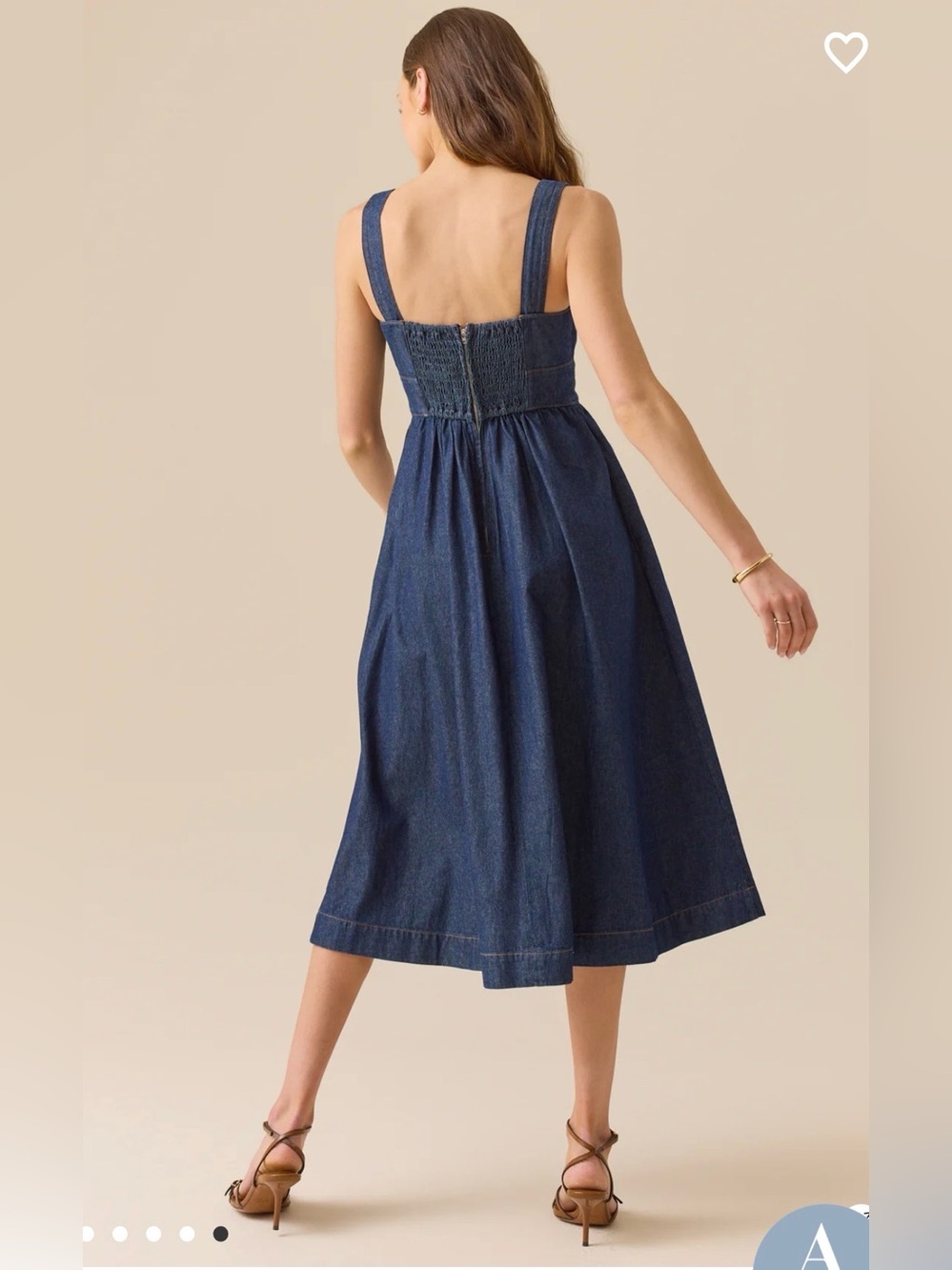 Altar'd State Dark Blue Denim Midi Dress - Picture 2 of 5